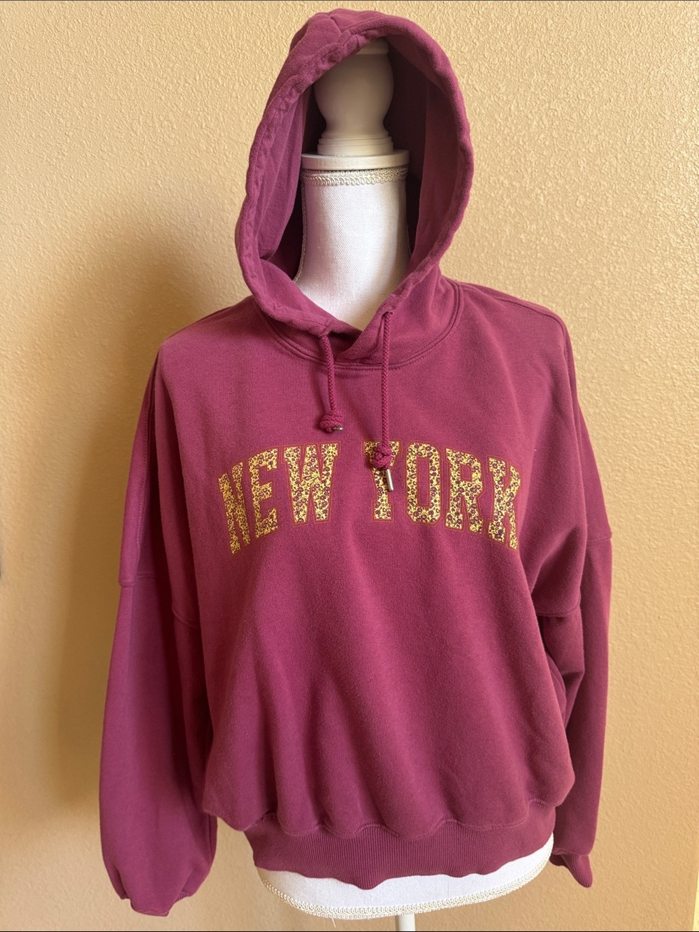 Cotton on maroon/berry New York City hoodie oversized. Size Small